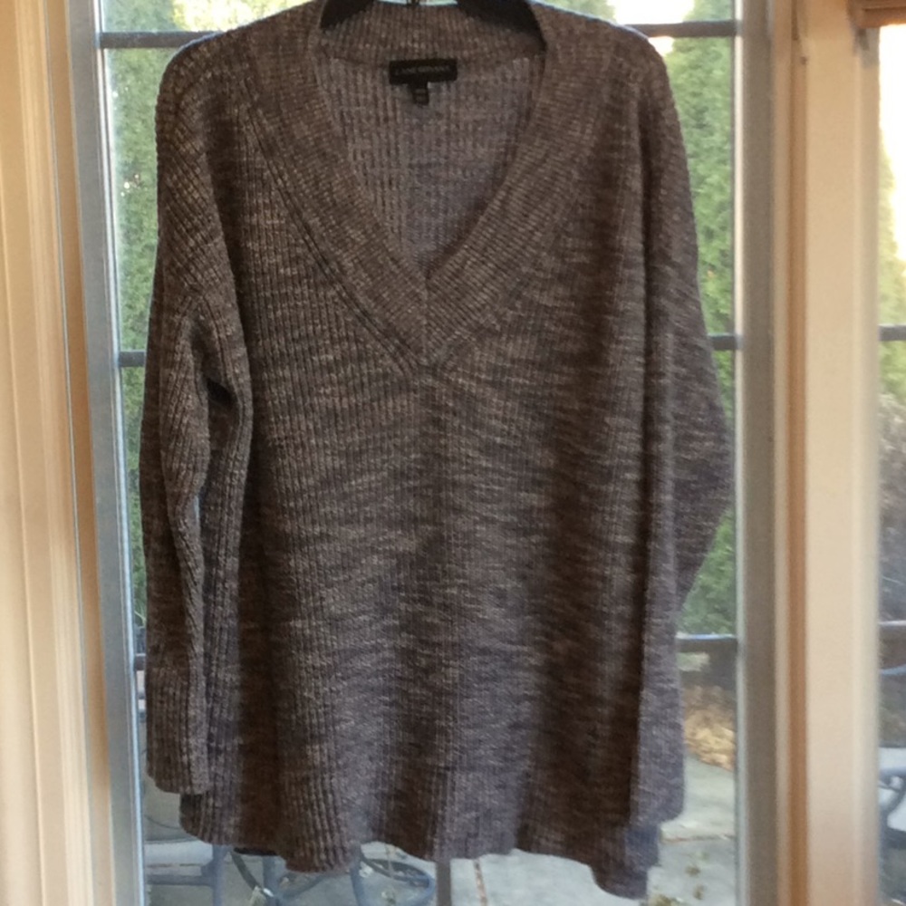 Lane Bryant Chunky Rib Knit V-Neck Sweater